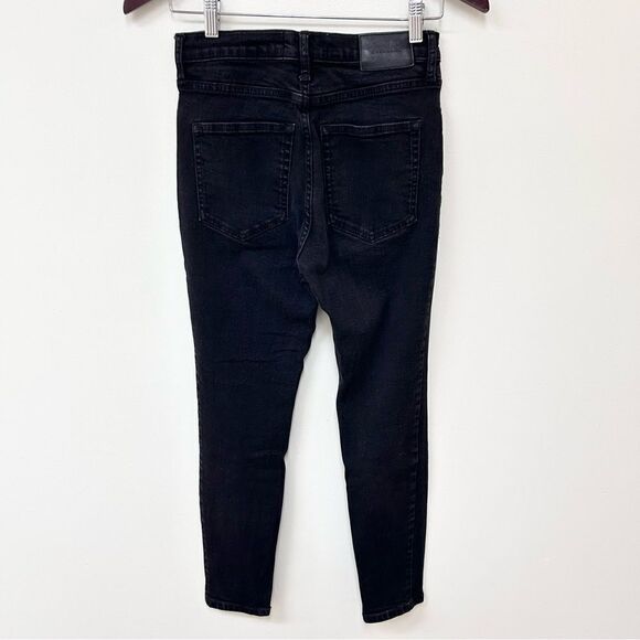 Everlane High Rise Authentic Stretch Skinny Jeans Black Wash Size 28 Ankle - Picture 4 of 8